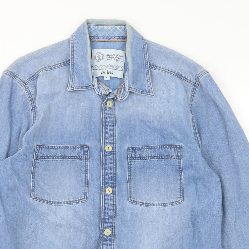 Fat Face Mens Blue Cotton Button-Up Size M Collared Button
