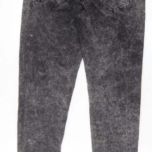 Primark Womens Grey Cotton Skinny Jeans Size 12 Regular Zip
