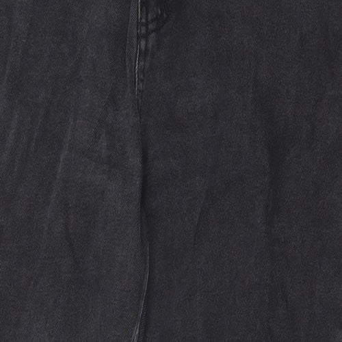 Primark Womens Black Cotton Straight Jeans Size 14 Regular Zip