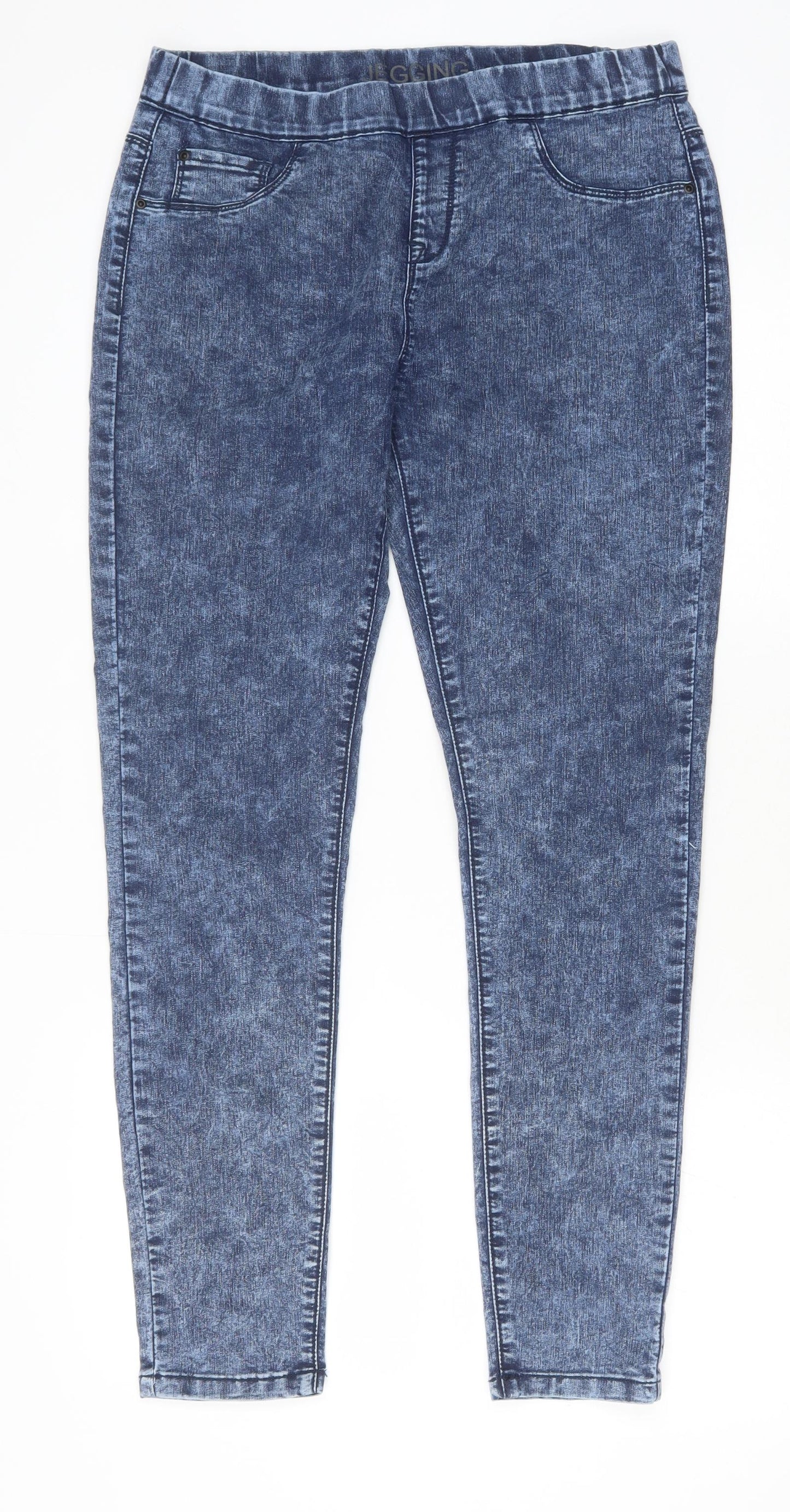 George Womens Blue Cotton Jegging Trousers Size 12 Regular