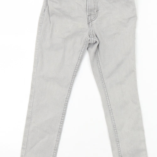 Preworn Boys Grey 100% Cotton Skinny Jeans Size 3-4 Years Regular Zip