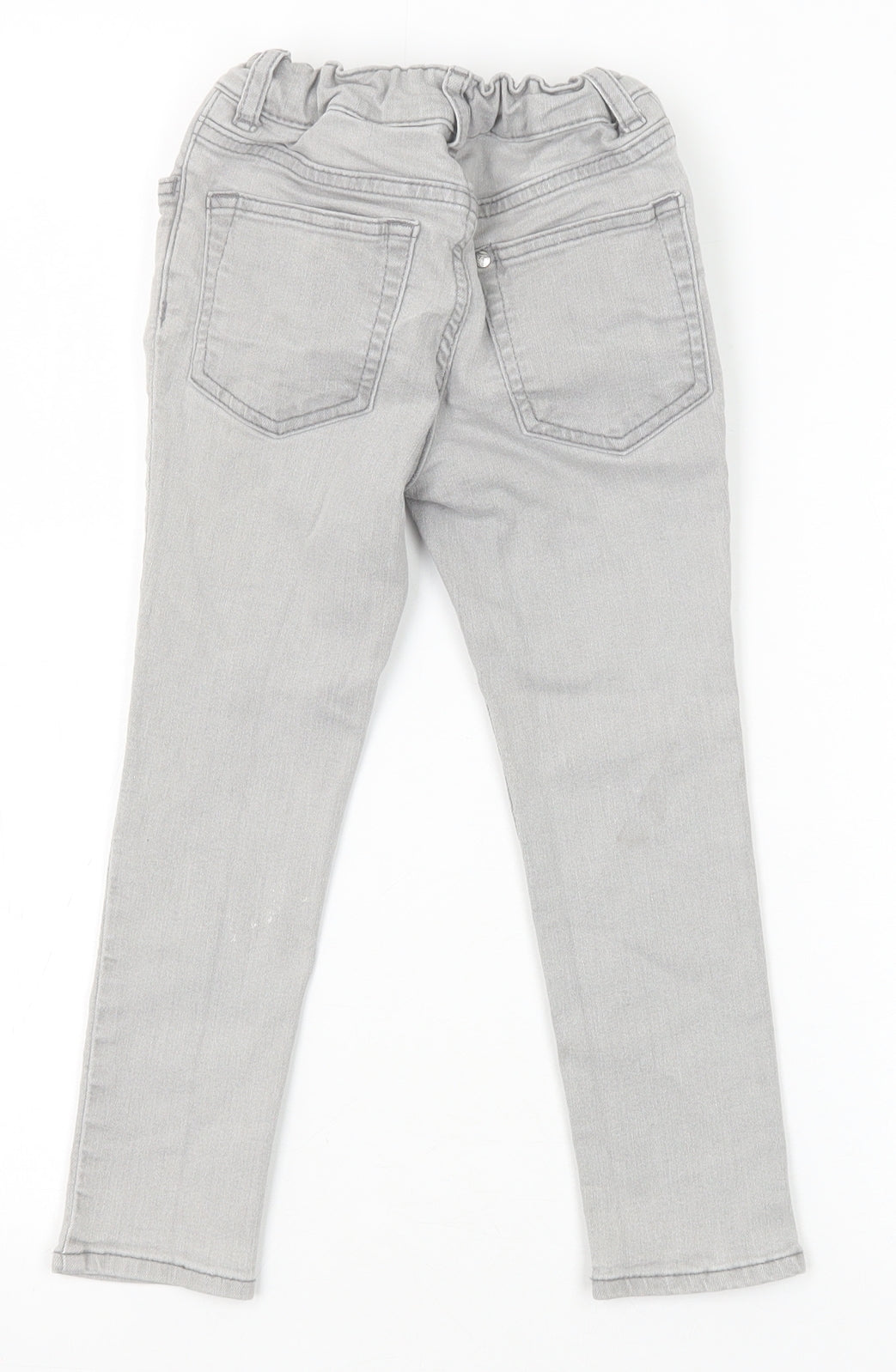 Preworn Boys Grey 100% Cotton Skinny Jeans Size 3-4 Years Regular Zip