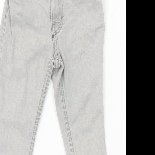 Preworn Boys Grey 100% Cotton Skinny Jeans Size 3-4 Years Regular Zip