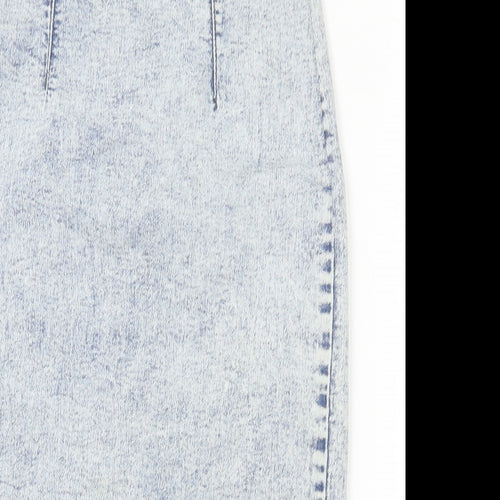 Glamorous Womens Blue Cotton Straight & Pencil Skirt Size 8 Zip