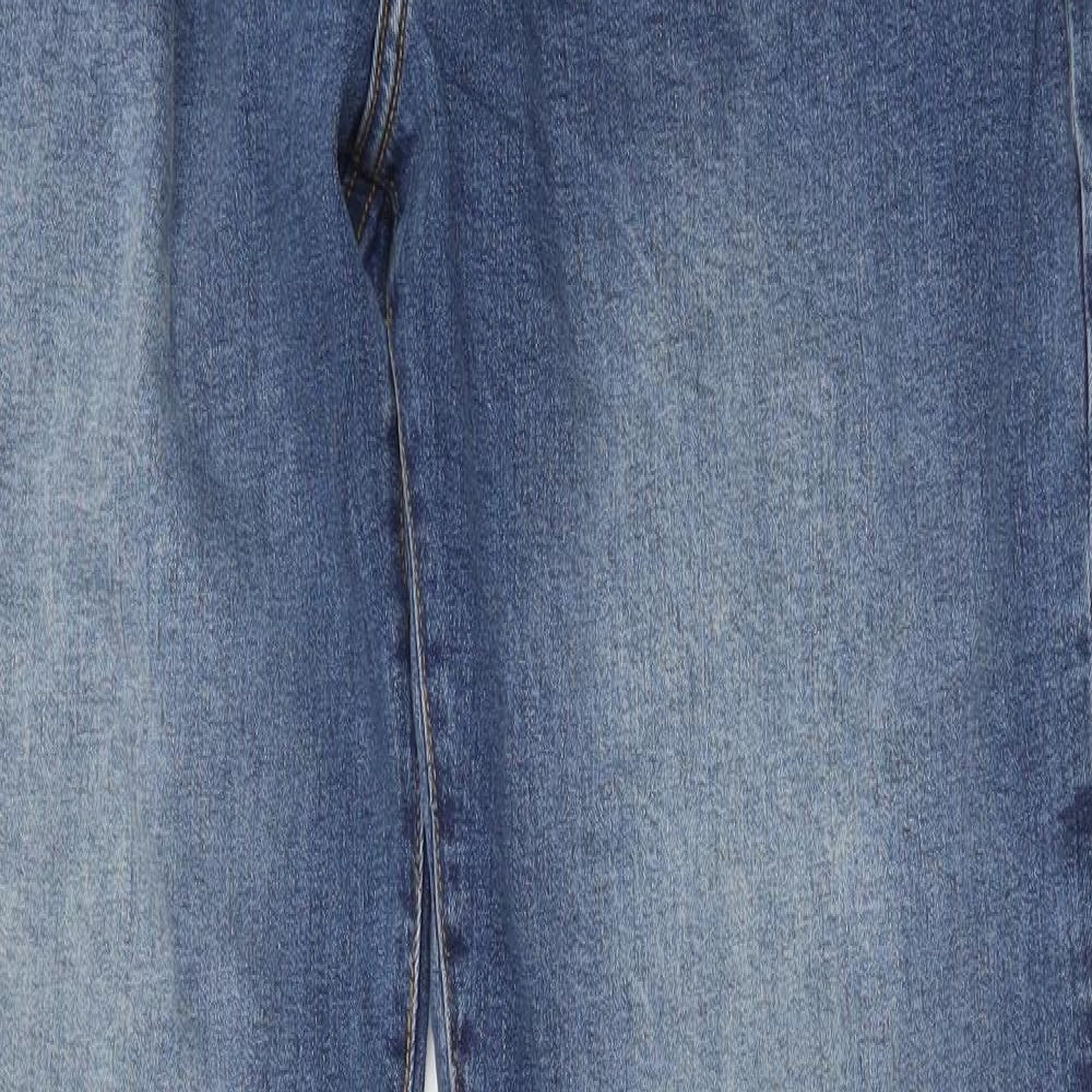 Ringspun Mens Blue Cotton Flared Jeans Size 38 in Regular Zip