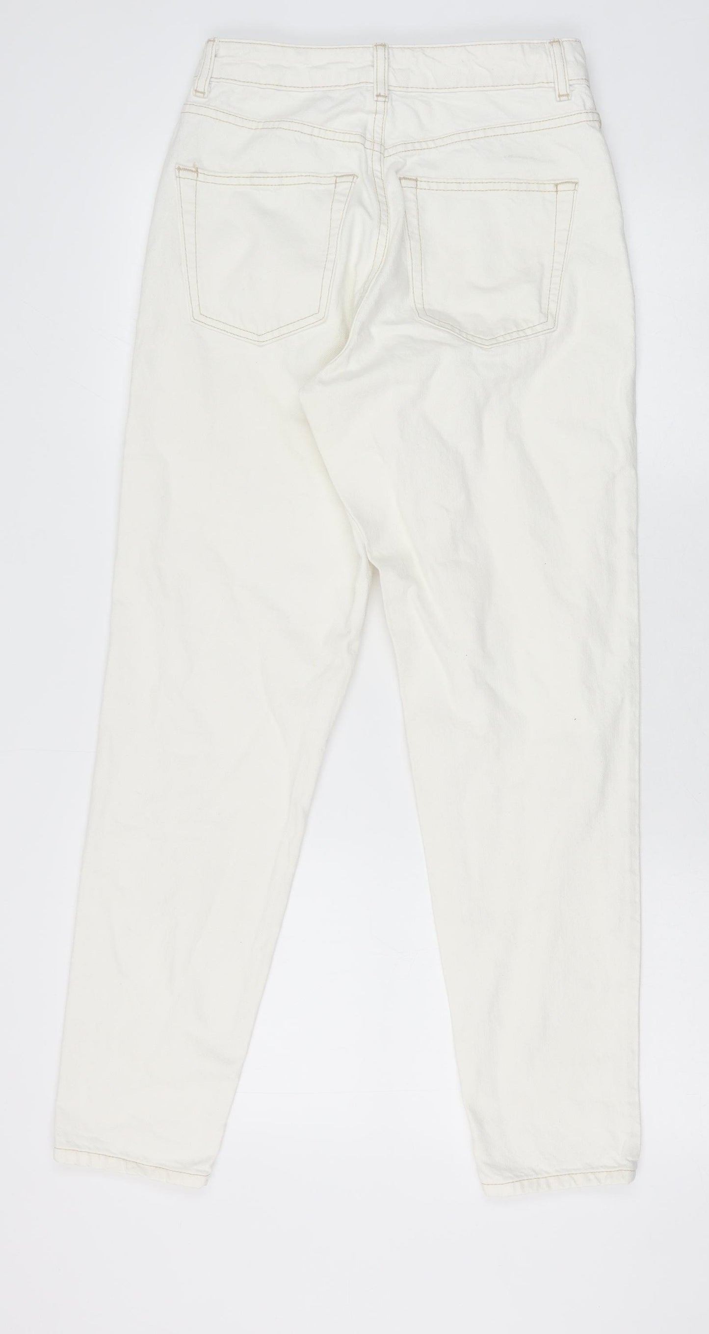 Topshop Womens White Cotton Skinny Jeans Size 26 in Regular Zip