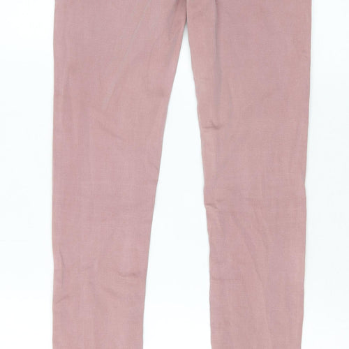 Miso Womens Pink Cotton Skinny Jeans Size 8 Extra-Slim Zip