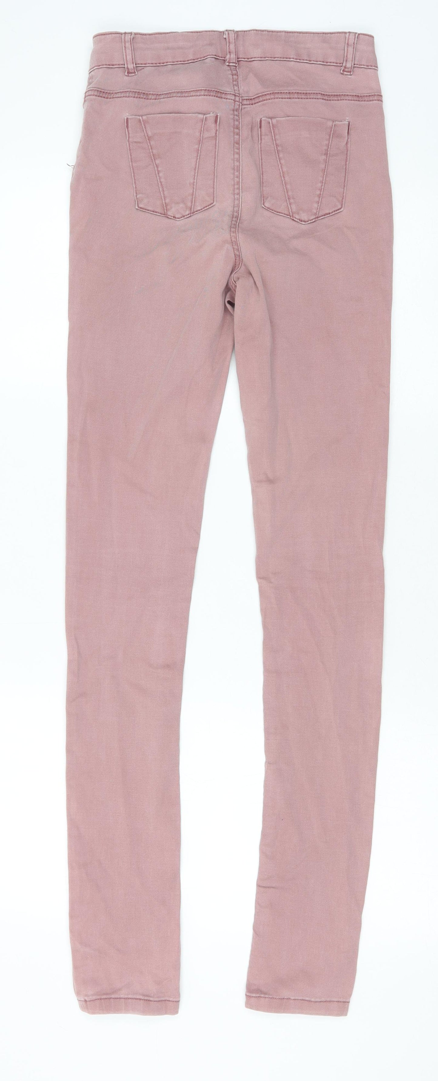 Miso Womens Pink Cotton Skinny Jeans Size 8 Extra-Slim Zip