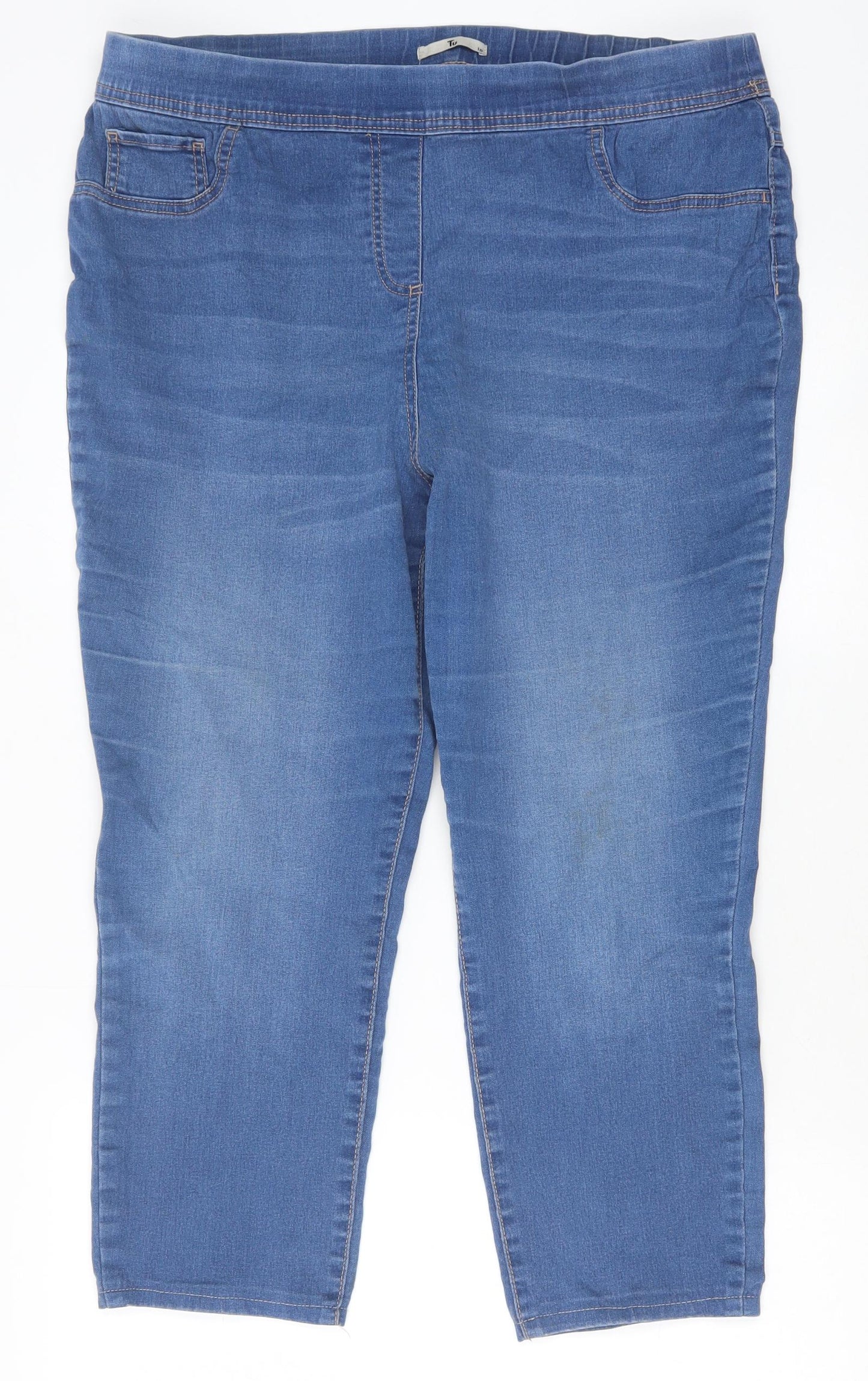 TU Womens Blue Cotton Jegging Trousers Size 18 Regular