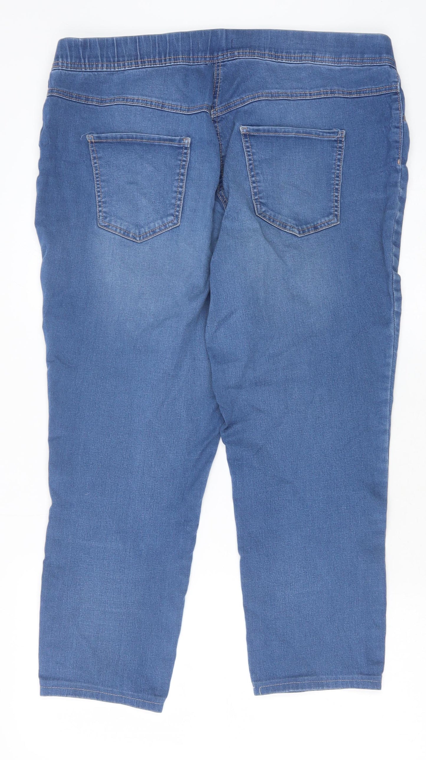 TU Womens Blue Cotton Jegging Trousers Size 18 Regular