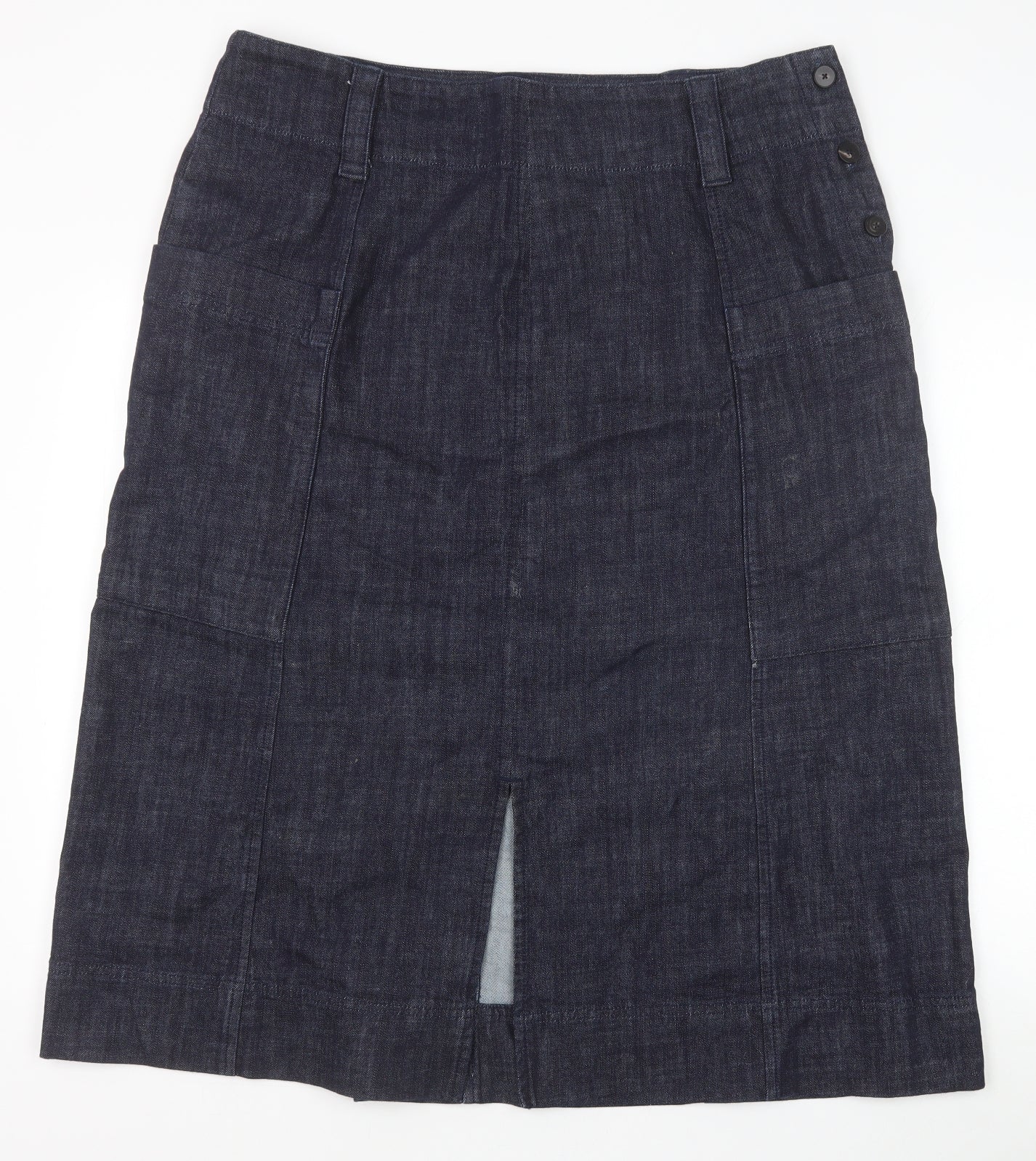 Toast Womens Blue Cotton Straight & Pencil Skirt Size 18 Button