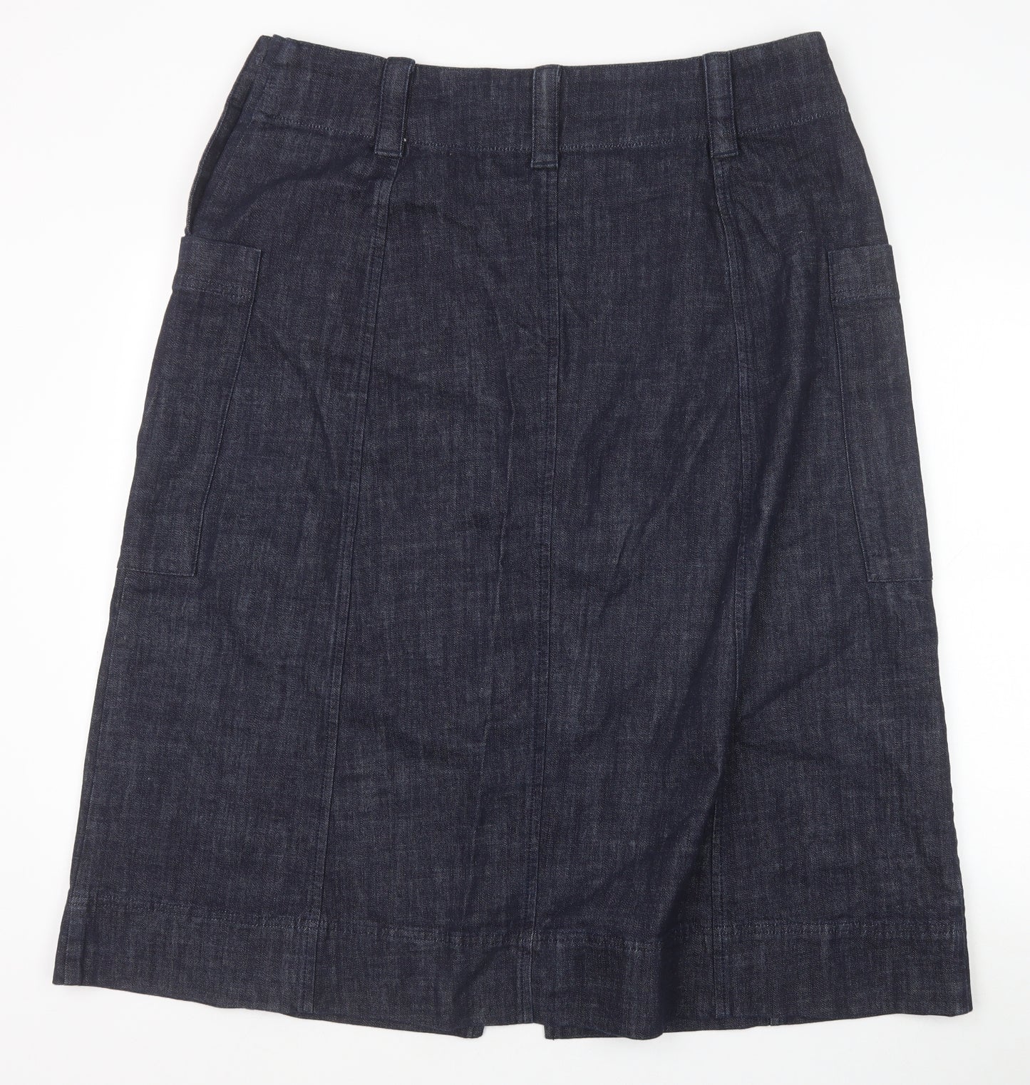 Toast Womens Blue Cotton Straight & Pencil Skirt Size 18 Button