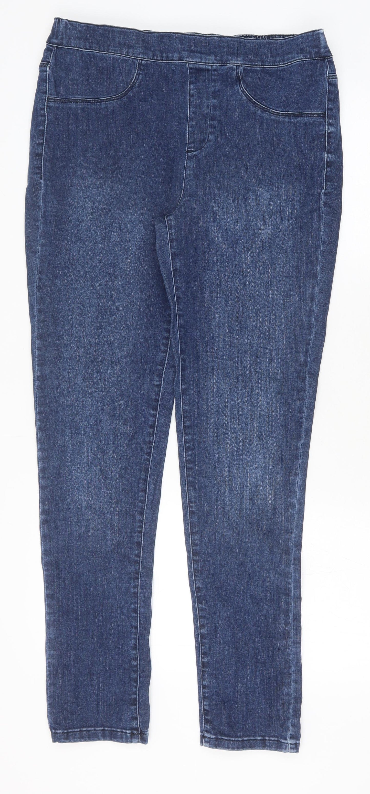 White Stuff Womens Blue Cotton Jegging Trousers Size 14 Regular