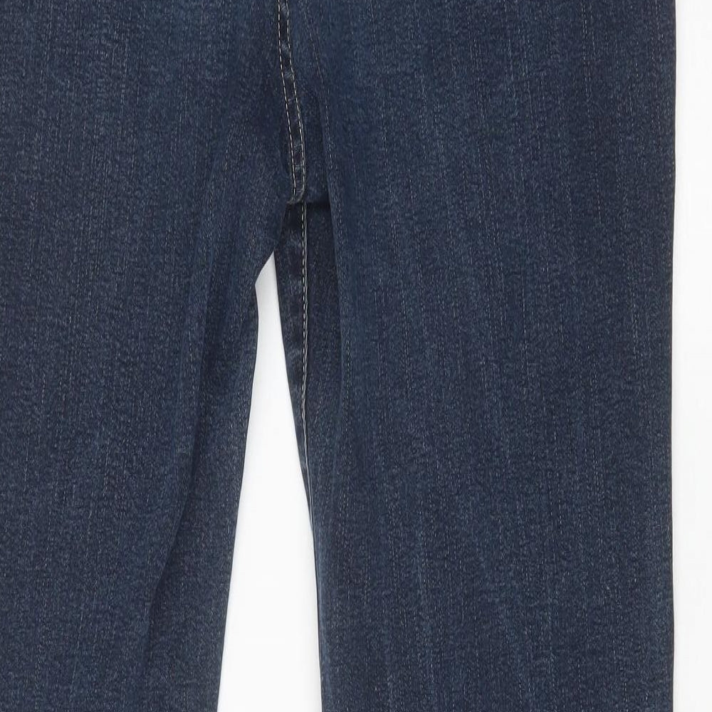 Per Una Womens Blue Cotton Bootcut Jeans Size 16 Regular Zip