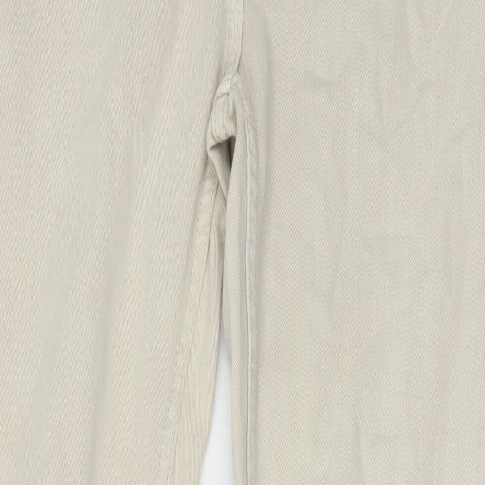 Marks and Spencer Womens Beige Cotton Skinny Jeans Size 10 Regular Zip