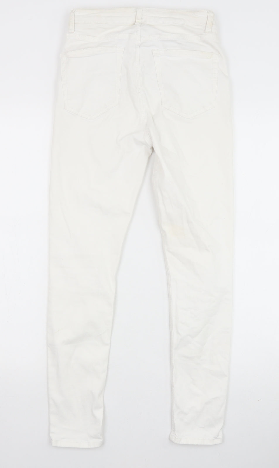 Topshop Womens White Cotton Skinny Jeans Size 28 in Regular Zip