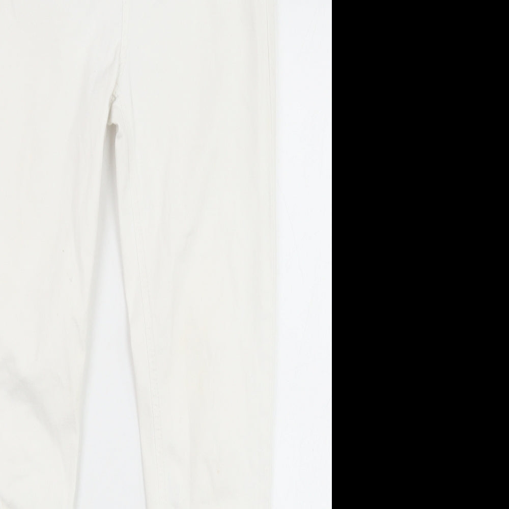 Topshop Womens White Cotton Skinny Jeans Size 28 in Regular Zip