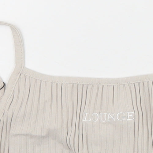 Lounge Womens Grey Cotton Cropped Tank Size M Scoop Neck