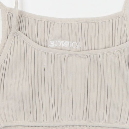Lounge Womens Grey Cotton Cropped Tank Size M Scoop Neck