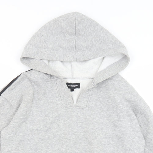 PRETTYLITTLETHING Womens Grey Cotton Pullover Hoodie Size M Pullover