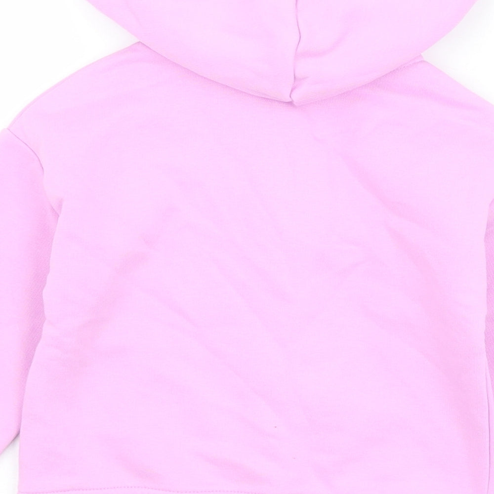 Marks and Spencer Girls Pink Cotton Full Zip Hoodie Size 2-3 Years Zip - Ice Cream