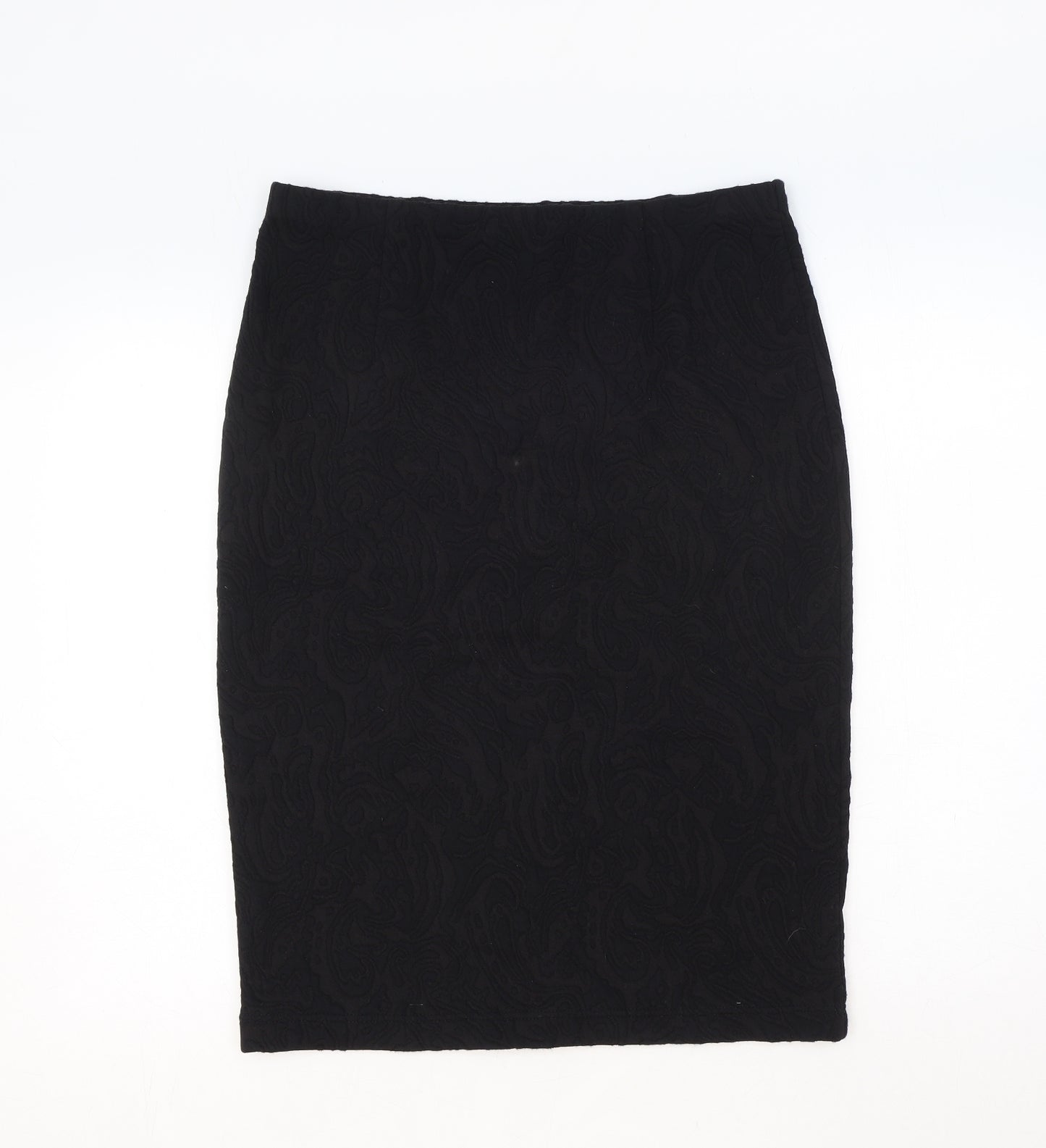 Debenhams Womens Black Cotton Straight & Pencil Skirt Size 12