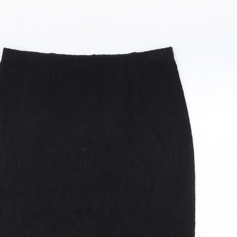 Debenhams Womens Black Cotton Straight & Pencil Skirt Size 12