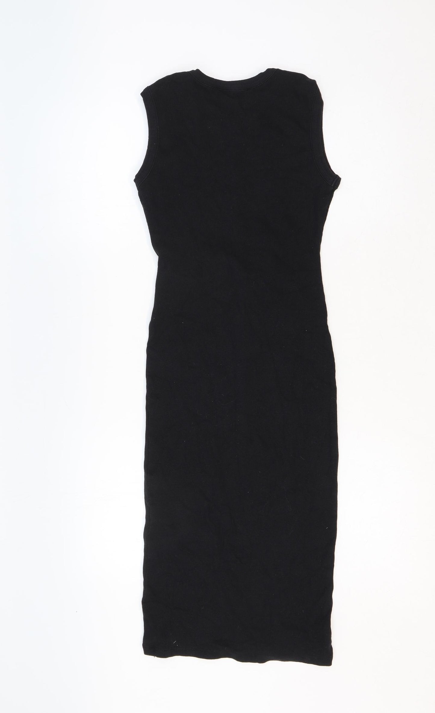 Atmosphere Womens Black Cotton Bodycon Size 10 Round Neck Pullover - Front Twist Detail