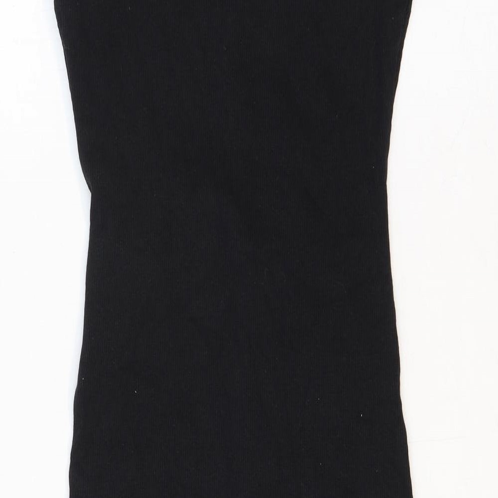 Atmosphere Womens Black Cotton Bodycon Size 10 Round Neck Pullover - Front Twist Detail