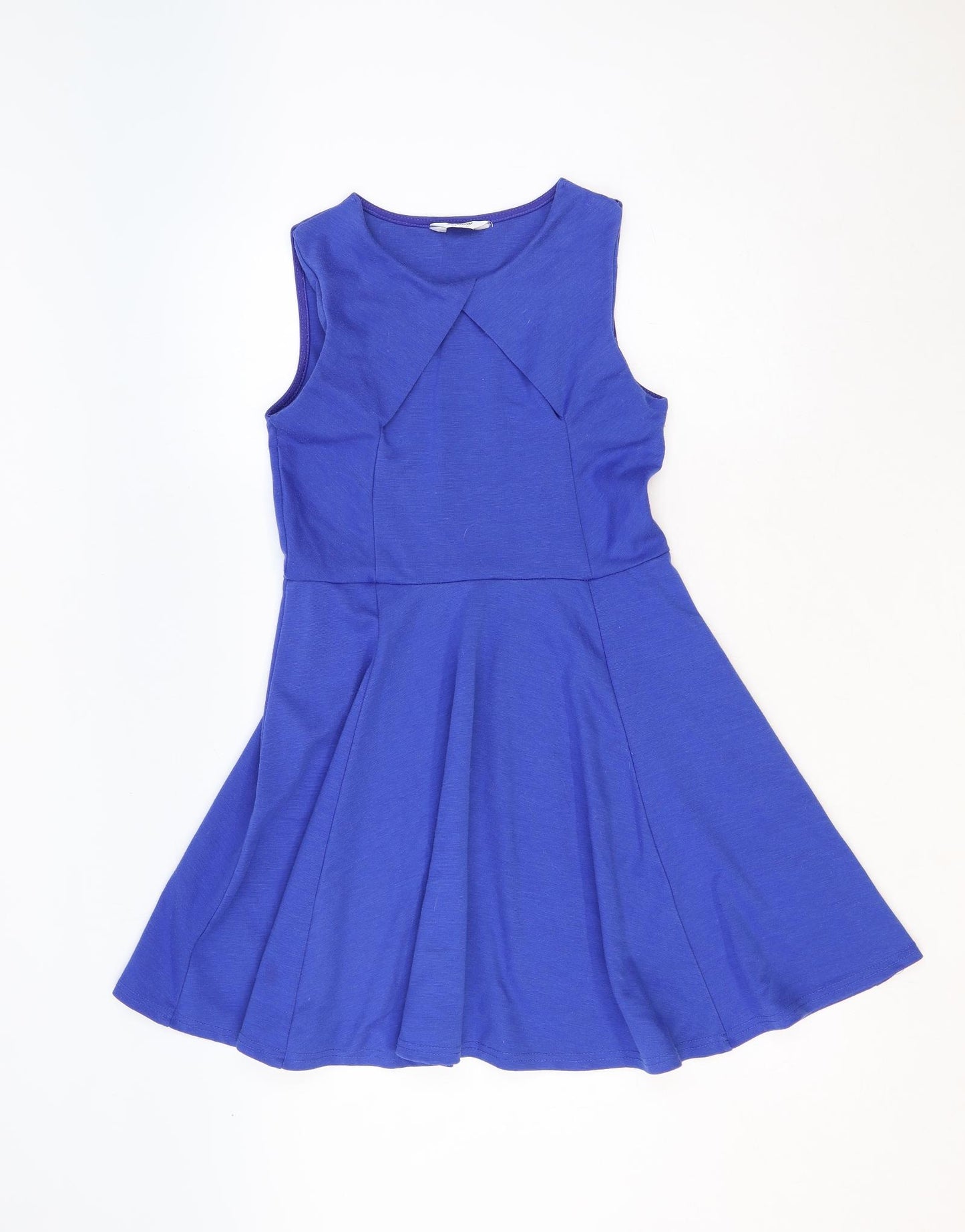 Tammy Girls Blue Polyester Skater Dress Size 14-15 Years Boat Neck Pullover