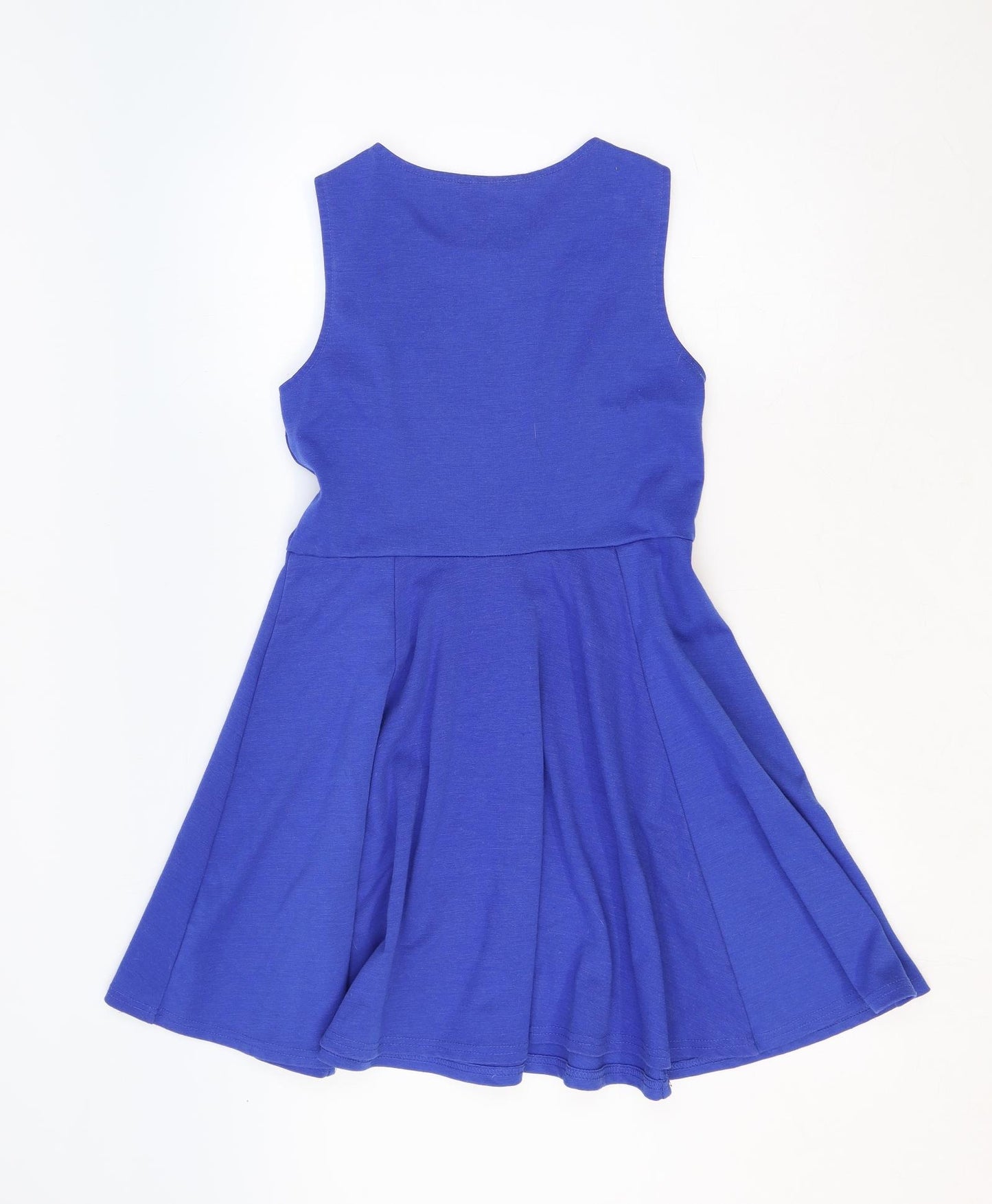 Tammy Girls Blue Polyester Skater Dress Size 14-15 Years Boat Neck Pullover