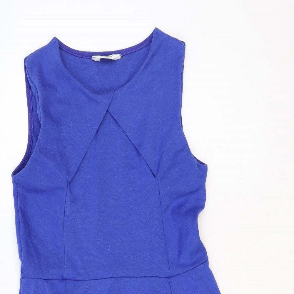 Tammy Girls Blue Polyester Skater Dress Size 14-15 Years Boat Neck Pullover