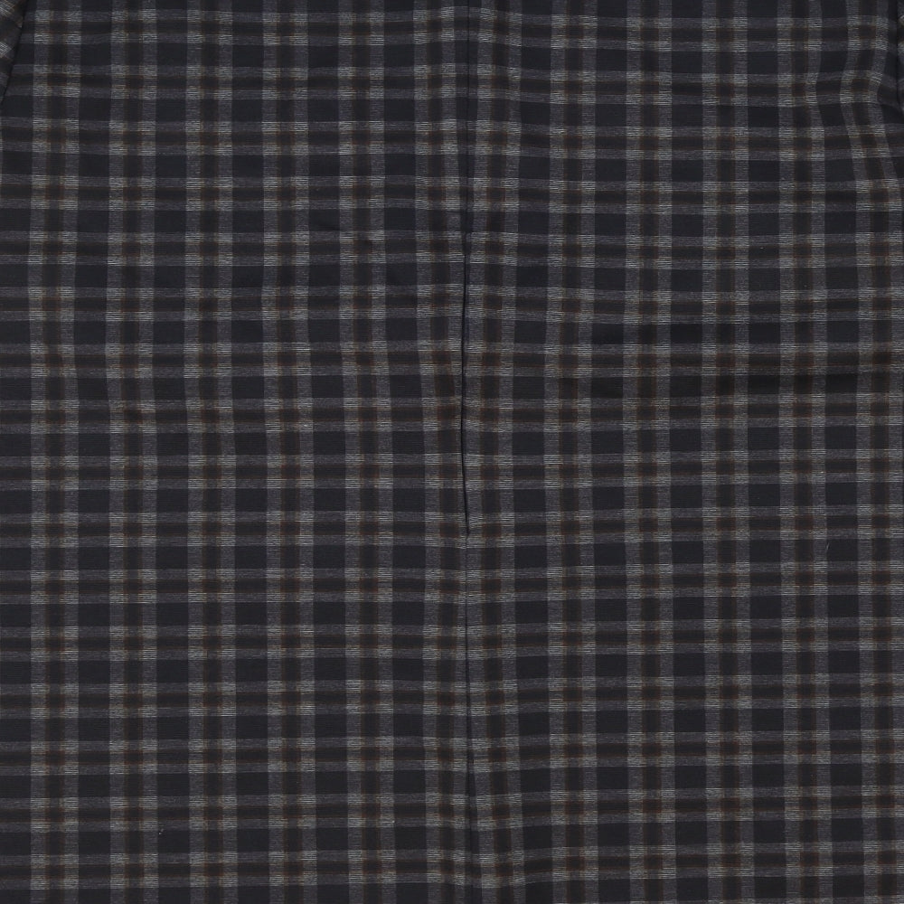 Marks and Spencer Womens Multicoloured Plaid Polyester Basic Blouse Size 16 Round Neck