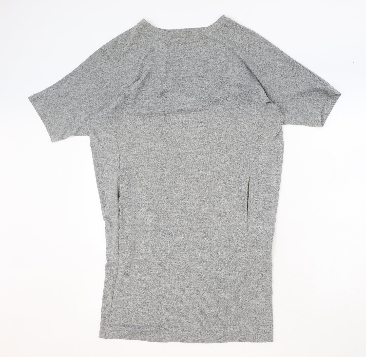 Louche Womens Grey Polyester T-Shirt Dress Size 8 Round Neck Pullover