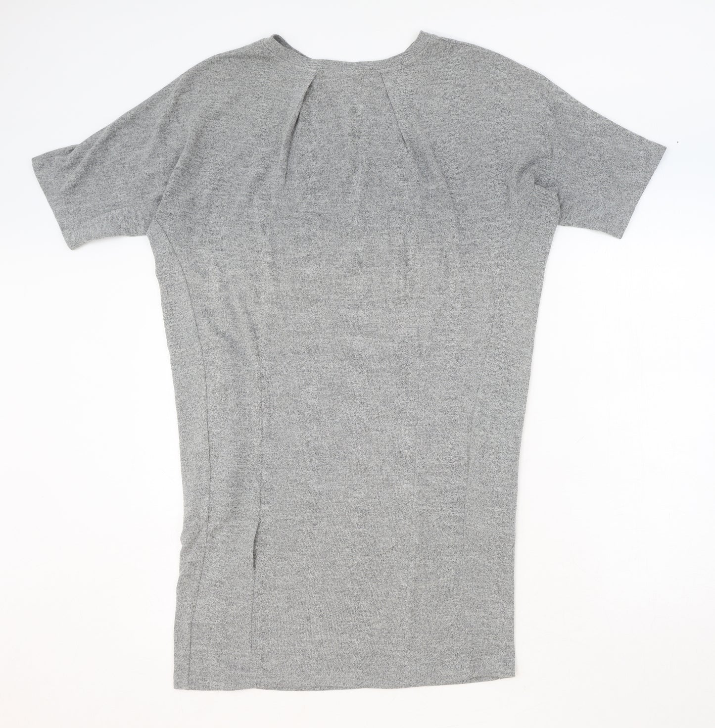 Louche Womens Grey Polyester T-Shirt Dress Size 8 Round Neck Pullover