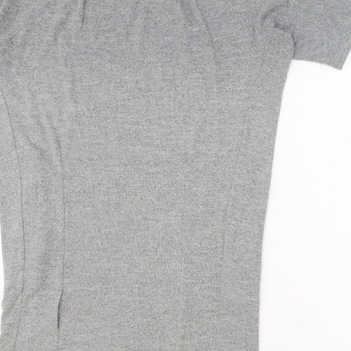 Louche Womens Grey Polyester T-Shirt Dress Size 8 Round Neck Pullover