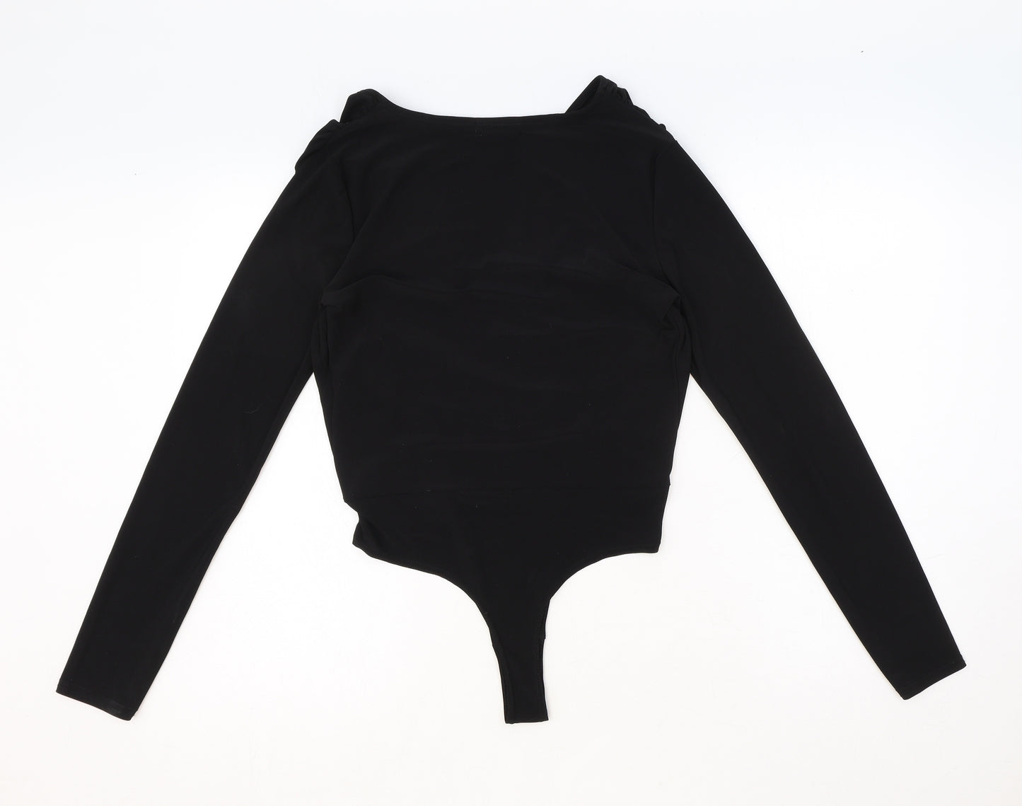 PRETTYLITTLETHING Womens Black Polyester Bodysuit One-Piece Size 10 Pullover