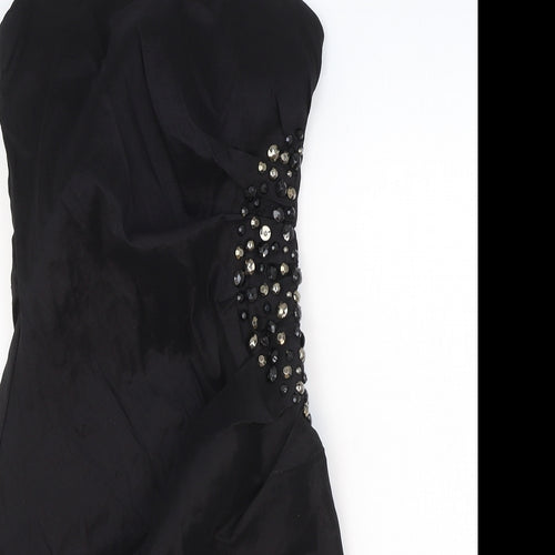 AX Paris Womens Black Polyester Bodycon Size 8 Sweetheart Zip