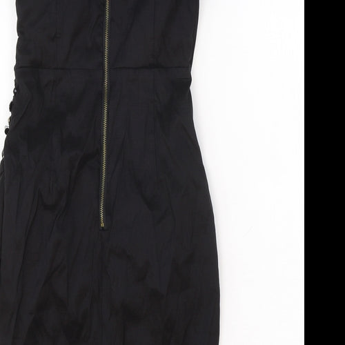 AX Paris Womens Black Polyester Bodycon Size 8 Sweetheart Zip