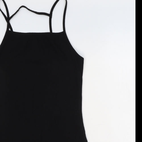 Primark Womens Black Polyester Tank Dress Size S Square Neck Pullover