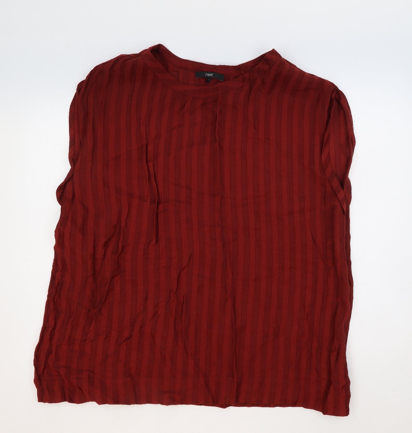 NEXT Womens Red Striped Viscose Basic Tank Size 20 Boat Neck