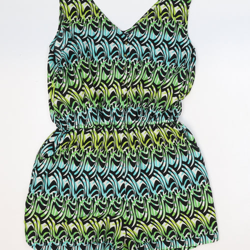 Atmosphere Womens Multicoloured Geometric Polyester Playsuit One-Piece Size 18 Button