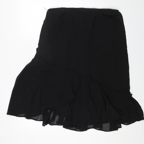 Preworn Womens Black Polyester Trumpet Skirt Size 41 in