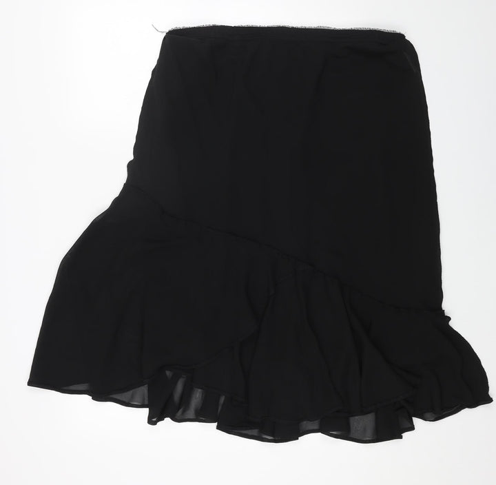 Preworn Womens Black Polyester Trumpet Skirt Size 41 in