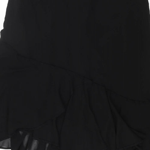 Preworn Womens Black Polyester Trumpet Skirt Size 41 in