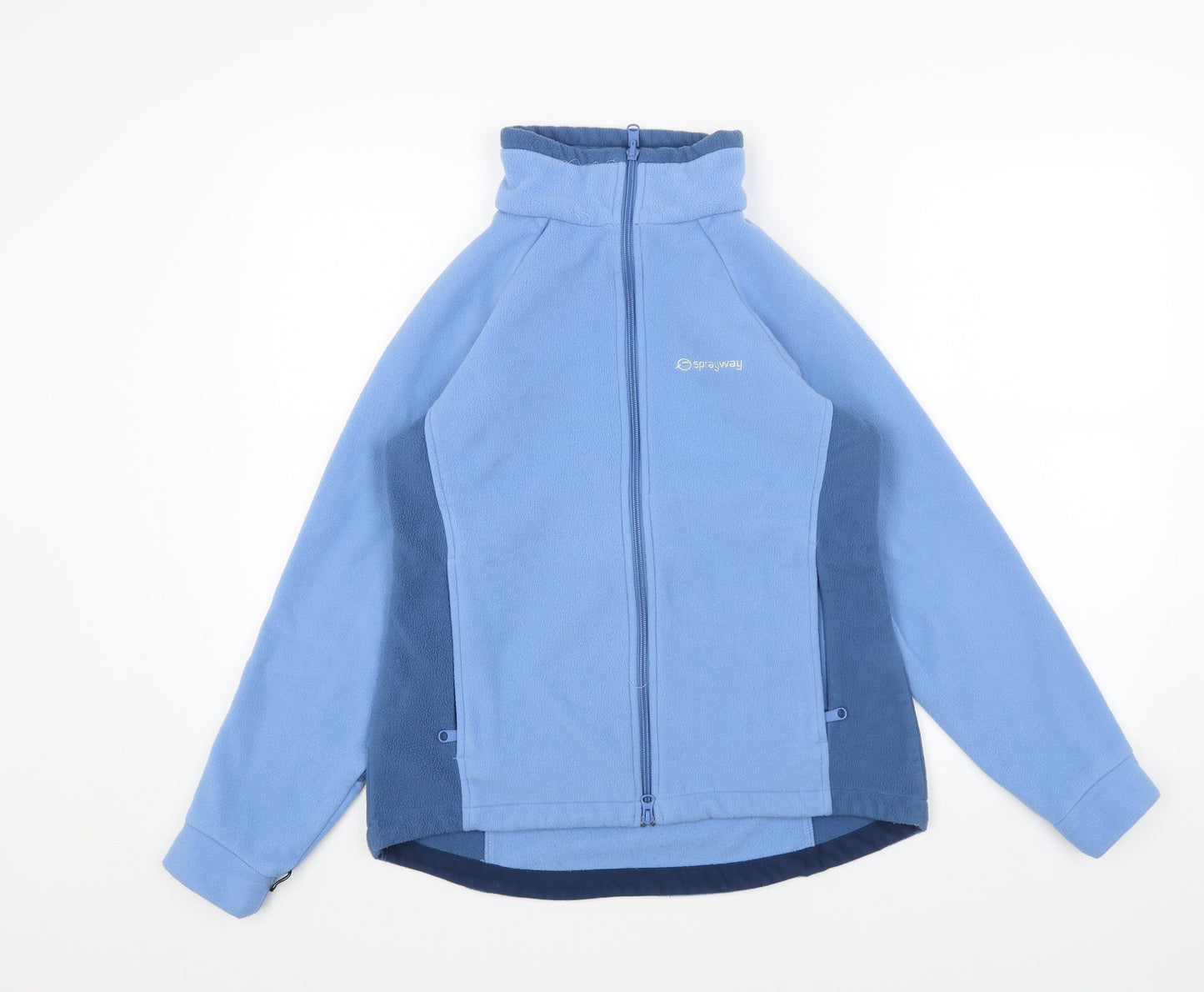 Sprayway Womens Blue Colourblock Polyester Full Zip Sweatshirt Size 10 Zip