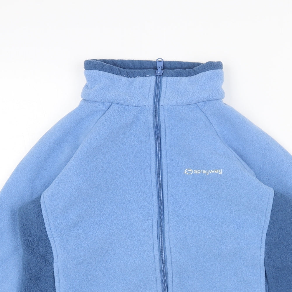 Sprayway Womens Blue Colourblock Polyester Full Zip Sweatshirt Size 10 Zip