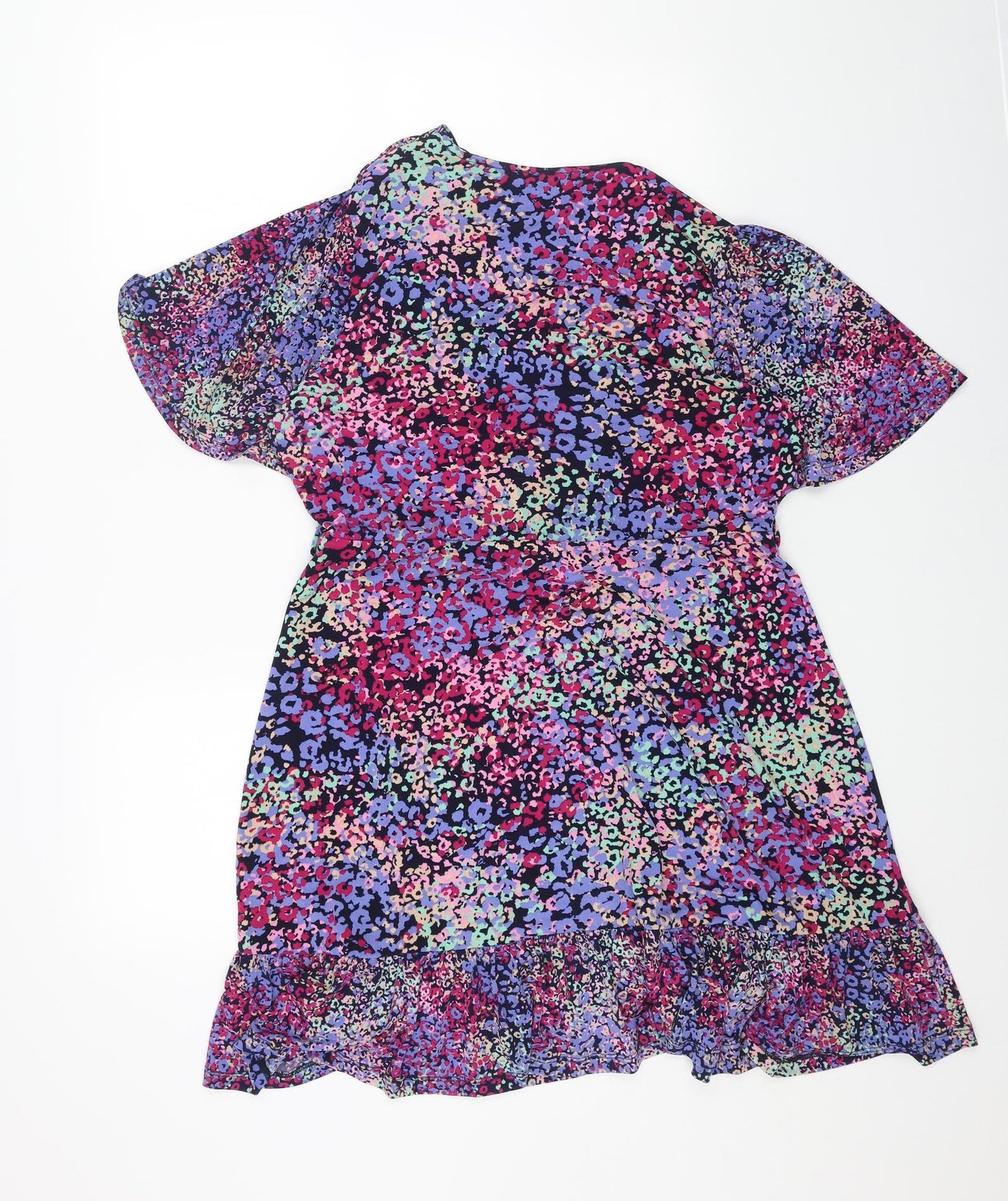 Et Vous Womens Multicoloured Geometric Polyester Trapeze & Swing Size 16 Round Neck Pullover
