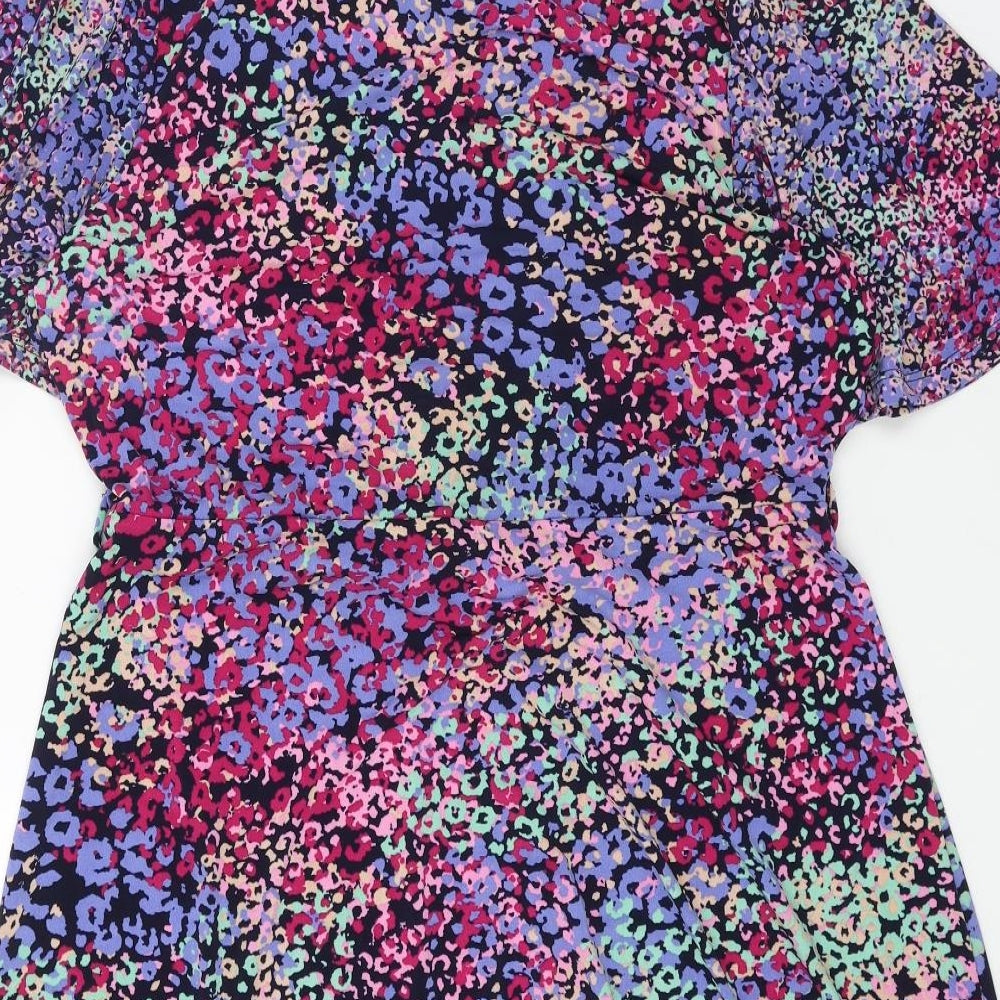 Et Vous Womens Multicoloured Geometric Polyester Trapeze & Swing Size 16 Round Neck Pullover