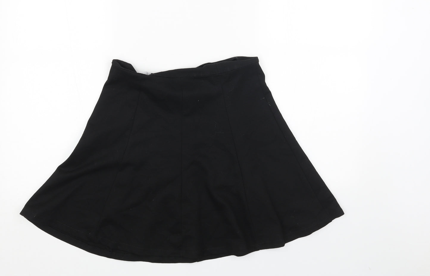 Primark Womens Black Polyester Skater Skirt Size 10 Zip